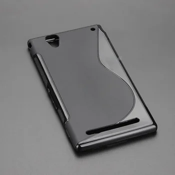 Sony Ericsson T2 Durumlarda siyah Renk Jel CİHAZLARIN İnce Yumuşak Kılıf Savrulma Arka Kapak T2 Ultra D5303 Dual D5322 XM50h silikon Kılıfları