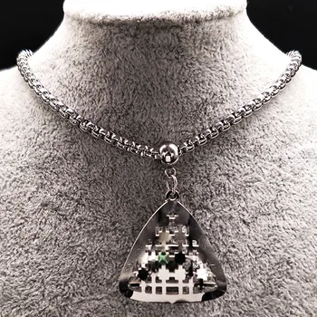 Kare Büyük Paslanmaz Çelik Kadın Küpe Set S178218 Gümüş Rengi Set Mücevher joyas acero inoxidable mujer Geometri Kolye