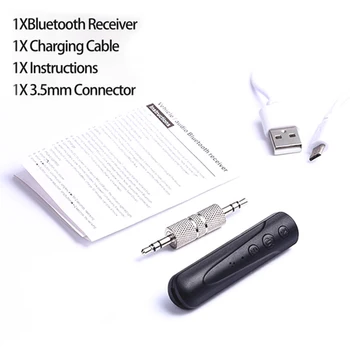 Kablosuz Bluetooth Araç Alıcısı Mikrofon Araba İçin Bluetooth Araç Adaptörü USB Kablosuz Otomatik Ses Akışı Eli Boş 3.5 mm AUX