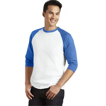 Gildan Yeni Moda Yaz Sonbahar Erkek Gömlek O Pamuk T-Shirt Erkek Casual 3/4 Kollu Tshirt Raglan Jersey Gömlek Erkek yaka T-