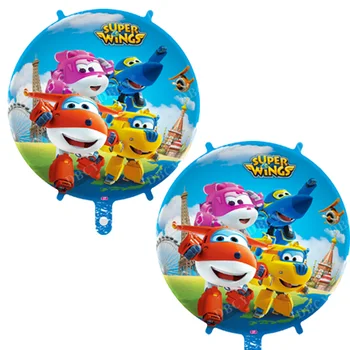 18inch Süper Kanat oyuncaklar Jett folyo balonlar 20pcs SuperWings balonları Doğum günü Partisi Süslemeleri bebek duş hava globos malzemeleri
