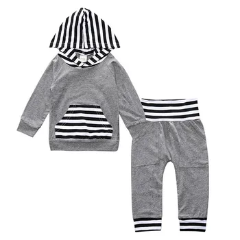 Yeni doğan bebek Çocuklar kızlara Giyim Sonbahar Kış 2 Adet Setleri Ceket+Pantolon Çocuk Spor Pamuk Çocuk Elbise takım Elbise Kapşonlu Set