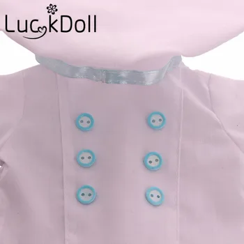 Luckdoll Aşçı Kıyafetleri en fazla 43 cm Bebek Doğmuş Bebek veya 18 inç American Girl Bebek Aksesuarları için Düz etek+Şapka+vardır