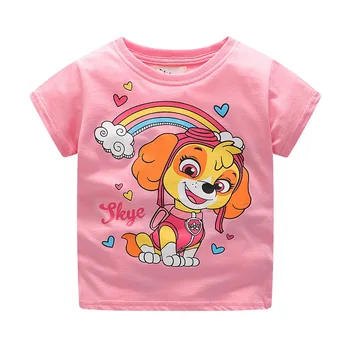 Kız bebek Giyim T shirt Çocuk Giysileri Çocukların Yaz Bebek Kız Kısa Kollu T shirt Hayvanlar Karikatür