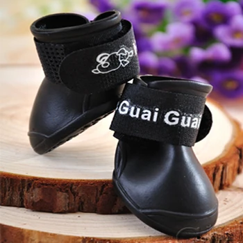 Yeni 4 adet Pet Köpek Sevimli su Geçirmez Koruyucu Lastik Yağmur Ayakkabı Bot Şeker Renk Patik OB