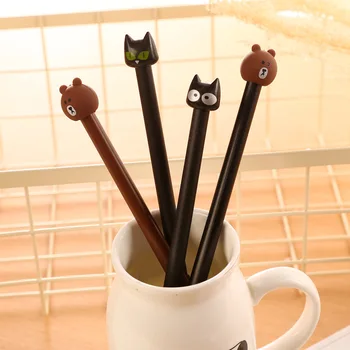 2 Adet Yaratıcı Sevimli Ayı / Kedi karikatür Nötr kalem & Jel kalem kırtasiye Okul ve Ofis araçları Çocukların Yazmaya hediyeler Malzemeleri
