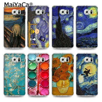 Munch, Van Gogh tarafından samsung Galaxy S 8 s7 edge s4 s5 s7 s6edge İçin MaiYaCa Telefonu kılıfı artı durumda Çığlık Starry Night Star Palet