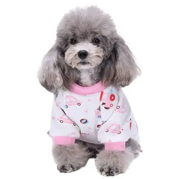 Güzel Köpekler Araba Baskı Tulumu Pijama Rahat Pamuklu Giysiler Köpekler Gömlekler Hayvanlar