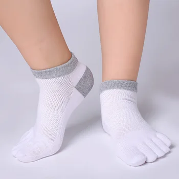 Erkekler Pamuk Beş Toe Çorap, İlkbahar, Yaz 4 Renk Nefes Parmak Antibakteriyel Deodorant Bölünmüş Ayak Katı Örgü Çorap ayak Bileği