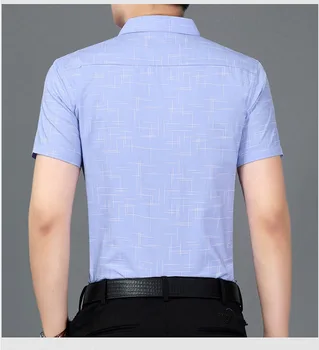 Artı Boyutu Marka Erkek Kıyafetleri 2017 Yaz Pamuk Erkekler İnce Uygun Gömlek Kaliteli Gömlek baskılı kıyafet Moda Gömlek